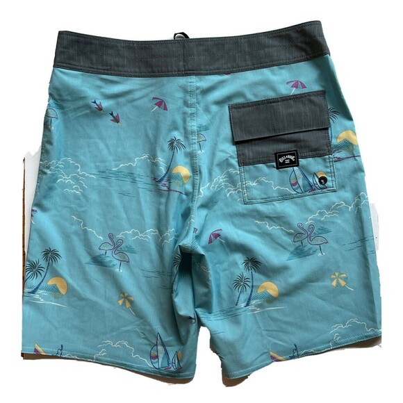 NWT 29 BILLABONG RECYCLER Pro Performance BOARDSHORTS FULL LENGTH Blue Tropical - Picture 2 of 5